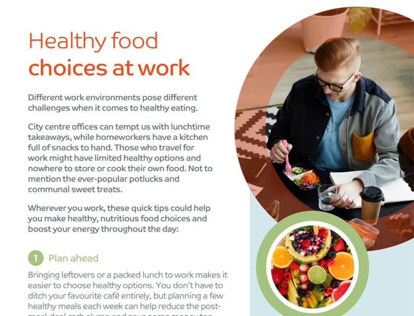 Healthy food choices at work: Tips for employees