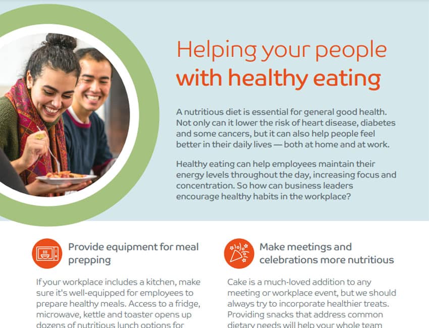Helping your people with healthy eating: Advice for managers